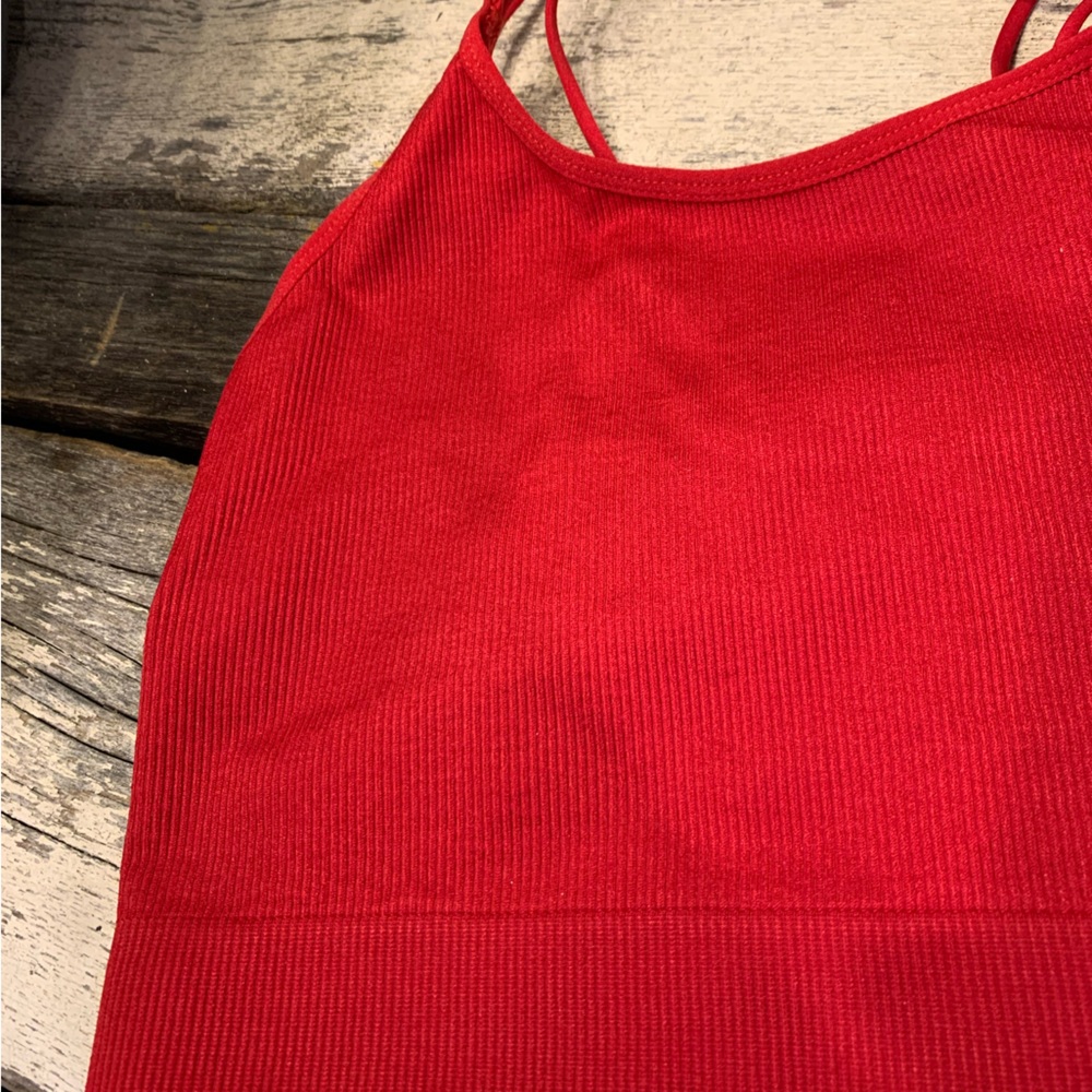 Bluenotes | Red Ribbed Bralette/Crop Top - Picture 2 of 4